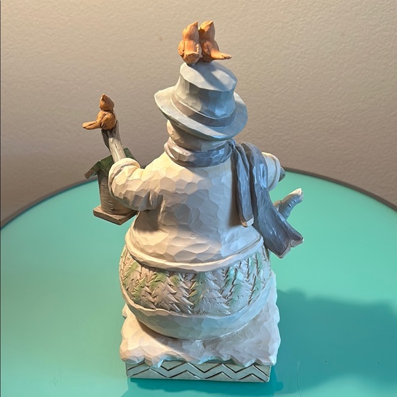 Jim Shore “Sing For Winter”Snowman with Birch Birdhouse Figurine - Picture 4 of 6